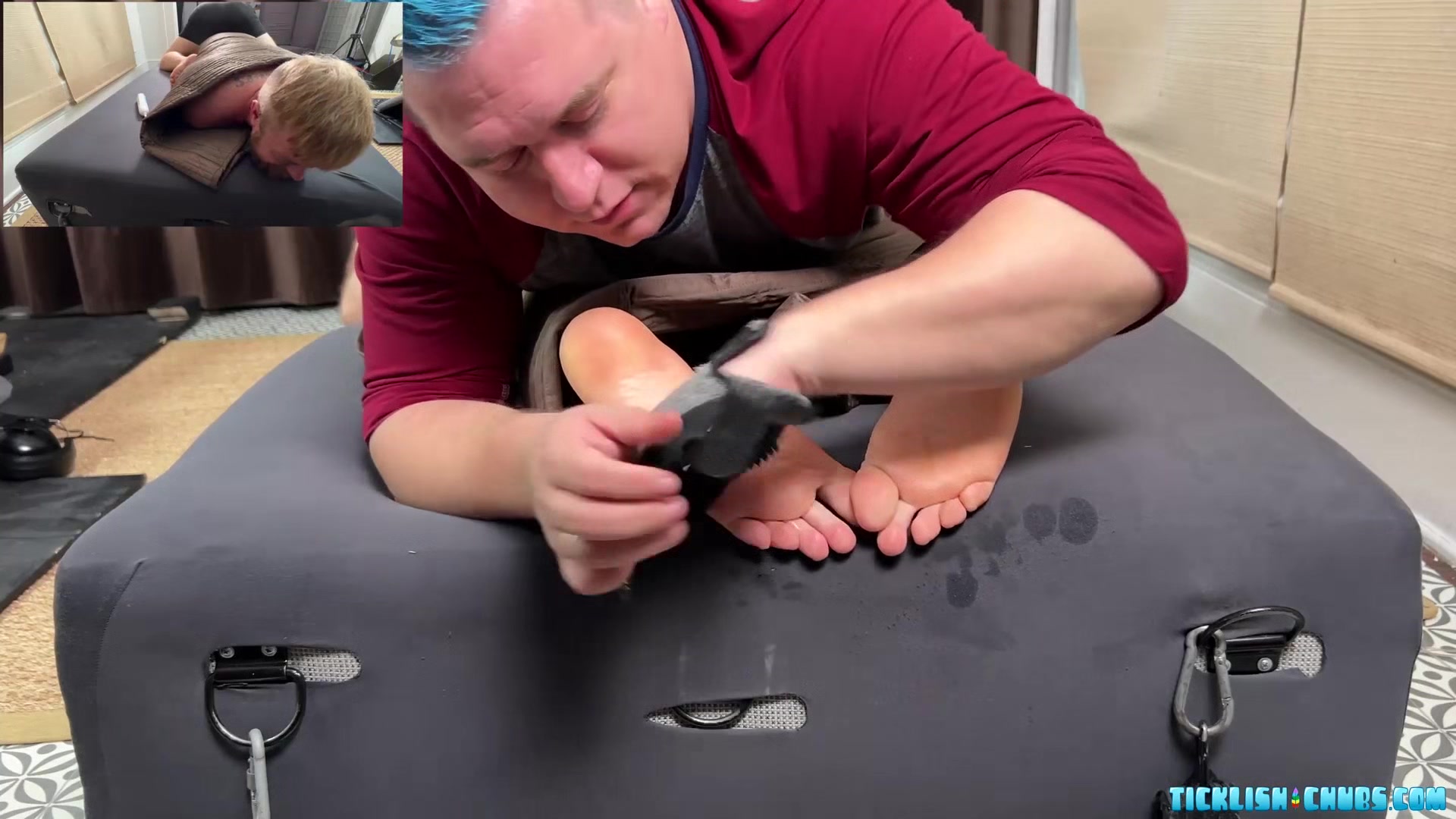 Blonde Bear Matt Tickles Every Inch Of Captain Sole O Body