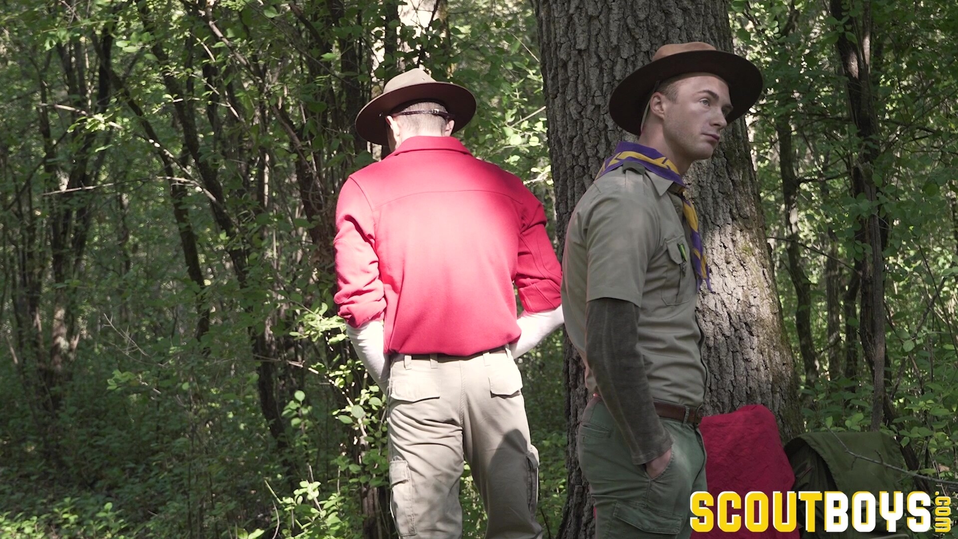 ScoutBoys Legrand Wolf fucks Cole Blue on a tree with scout voyeur