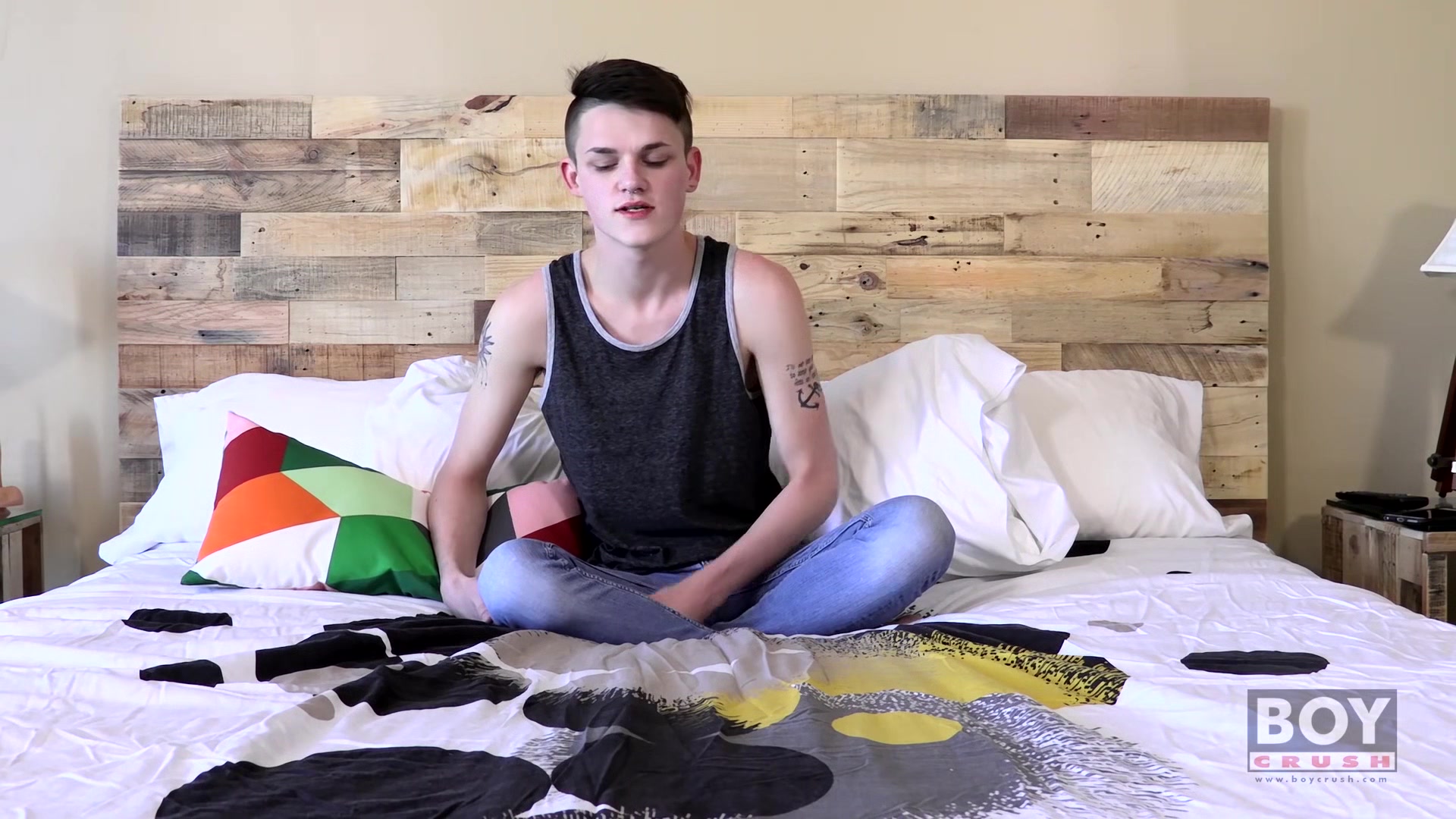 Tattooed Avery Jones Cant Stop Stroking His Massive Dick
