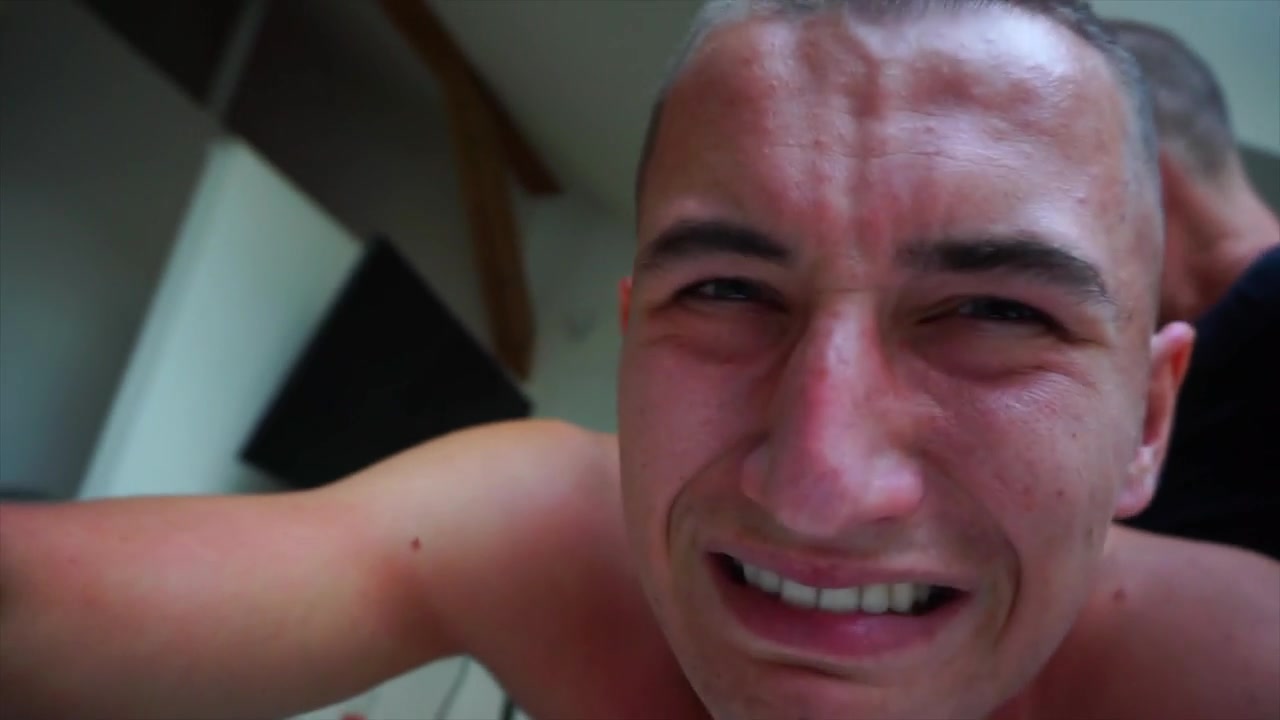 Naughty straight bum boy gets a red ass