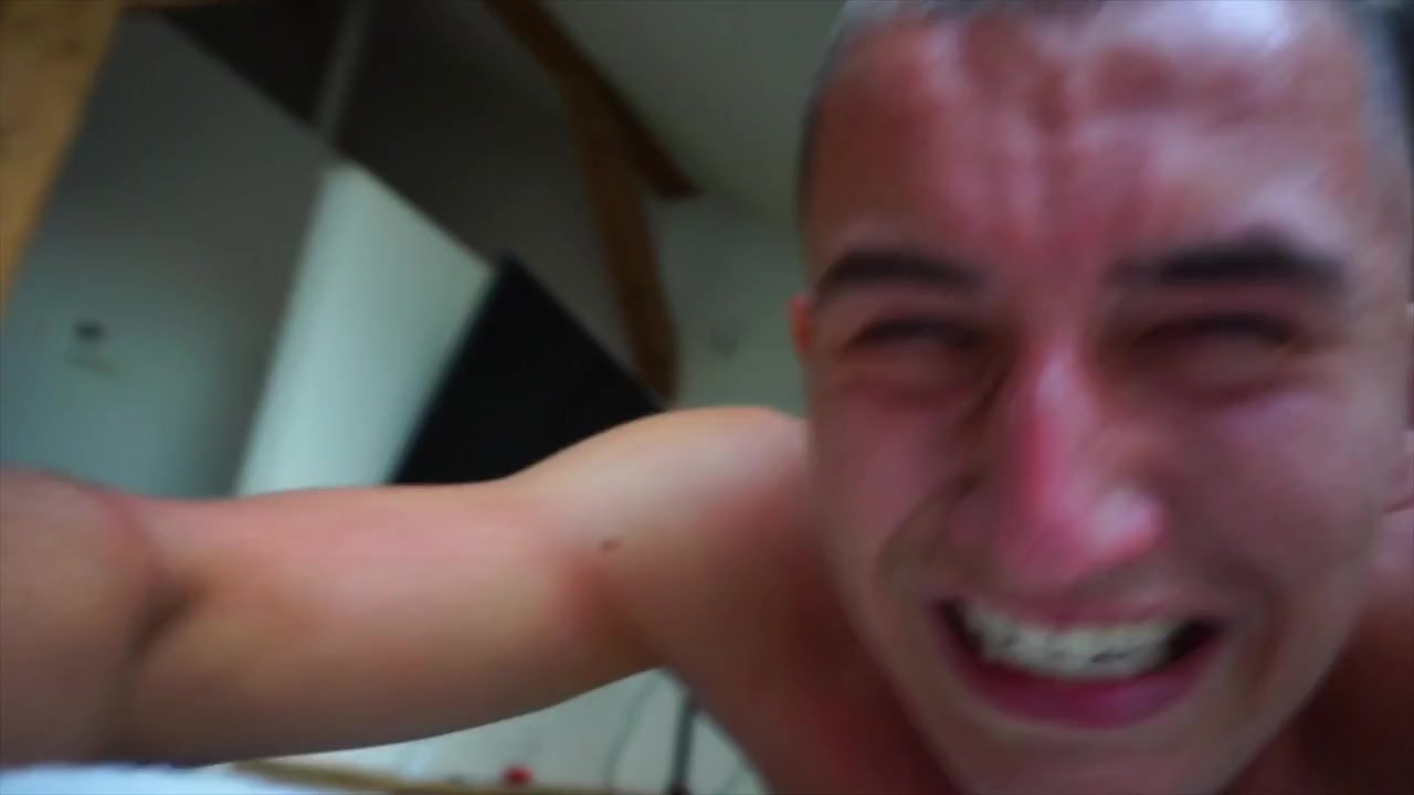 Naughty straight bum boy gets a red ass
