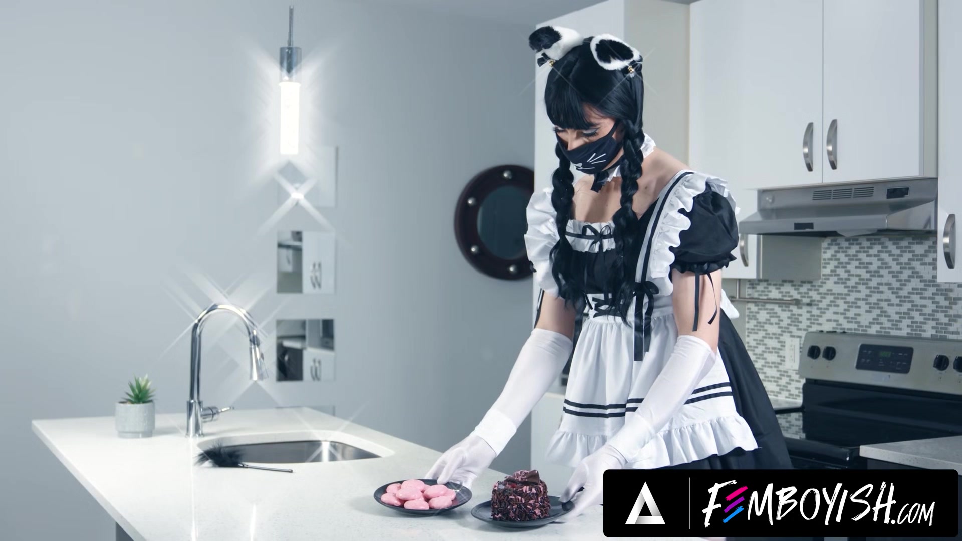 FEMBOYISH - Bad Femboy Maid Katie Lingerie Gets RAW DISCIPLINED By Upset Horny Boss Mateo Tomas