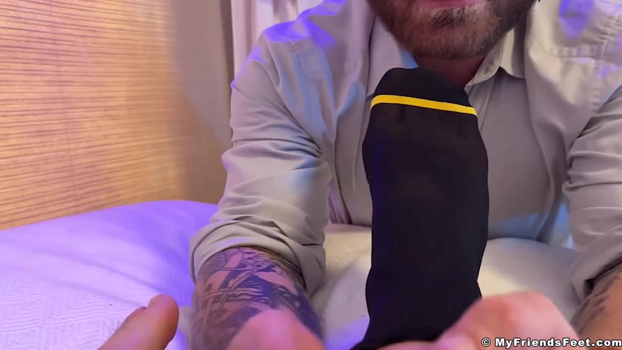 Bearded Riley Kneels And Licks Scott Holliday Bare Feet