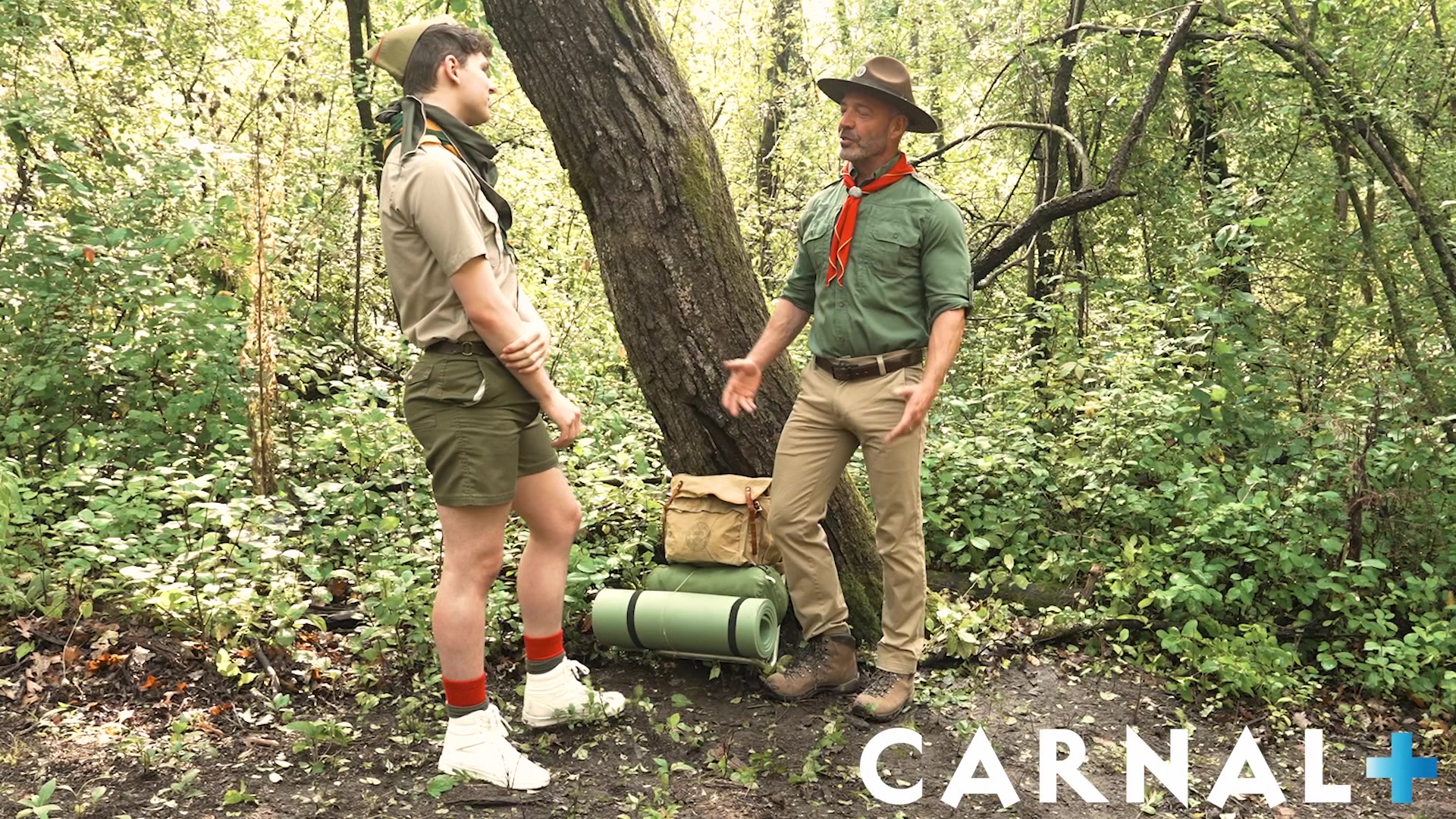 ScoutBoys Sexy scout Ethan Tate barebacked in forest by hung DILF