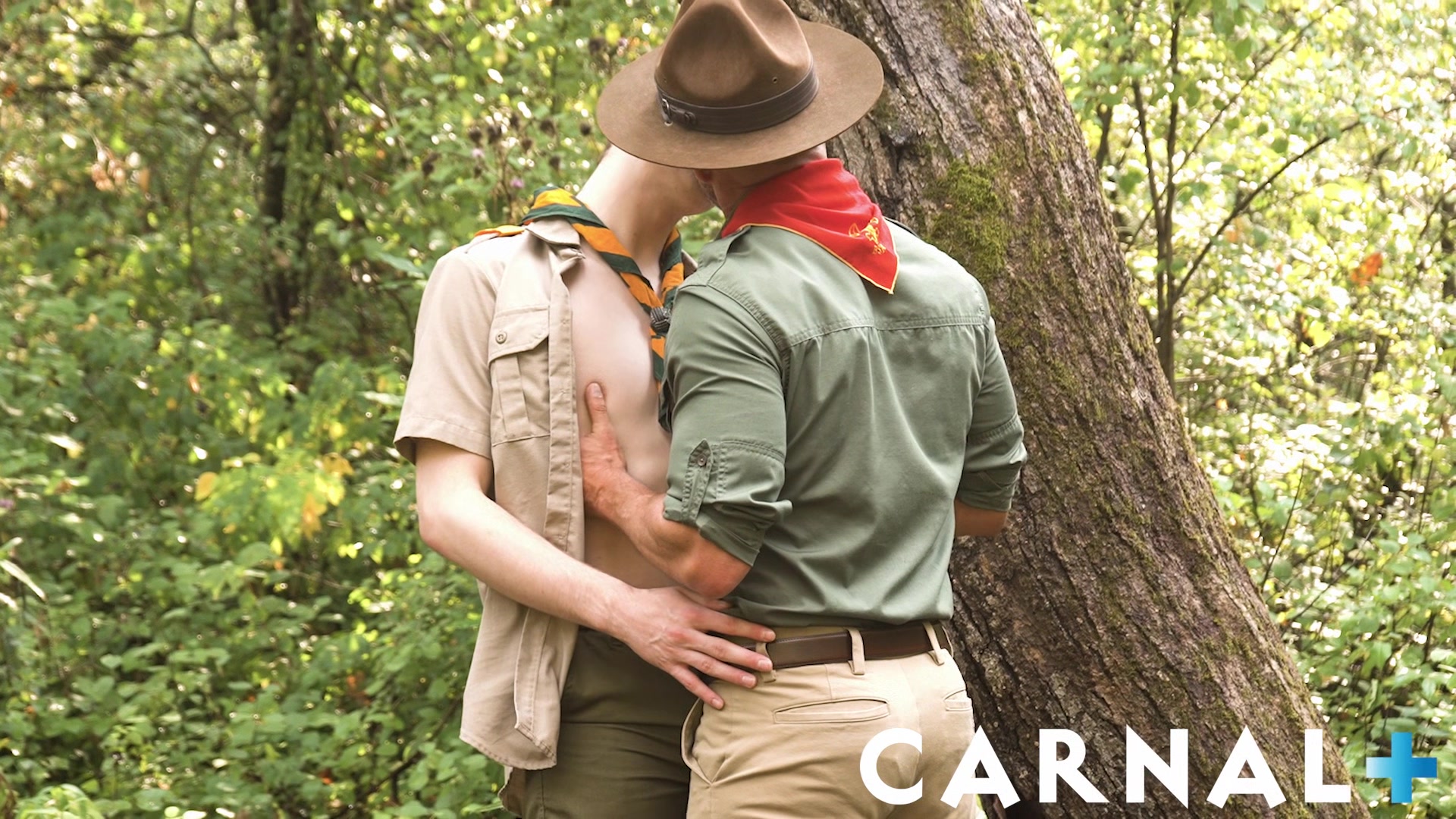 ScoutBoys Sexy scout Ethan Tate barebacked in forest by hung DILF