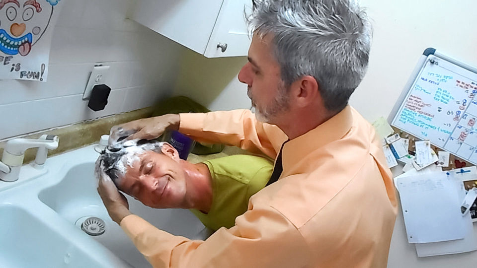 Step-Son Gets Sensual Hair Washing - Jeff Drizzle, Richard Lennox