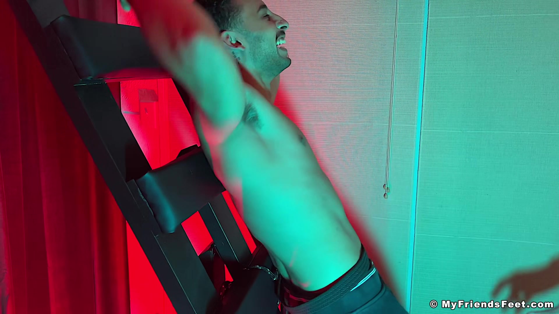 Luca on the Tickling Rack - Luca