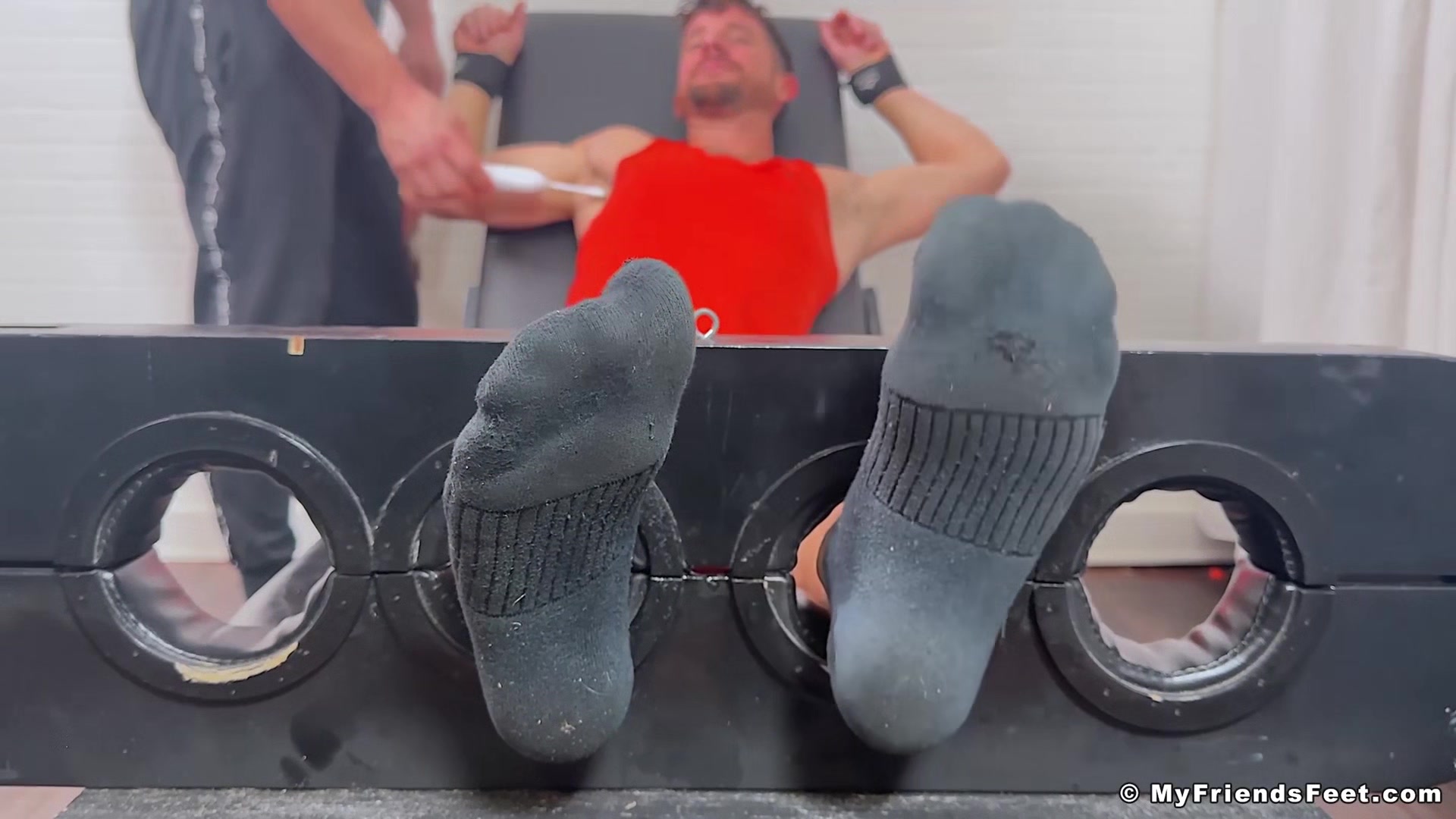 MyFriendsFeet: Bound Blake Star laughs while being tickled hard by Girth