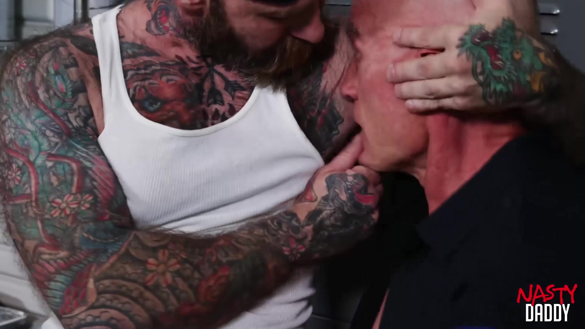 NASTYDADDY Mike Gerle Kneels And Cock Worships Muscled DILF Jack Dixon
