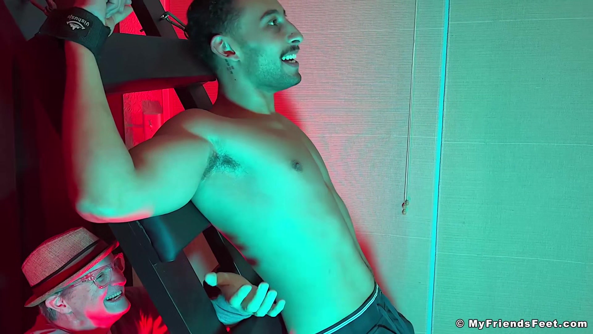 MyFriendsFeet: Bound Luca R laughs hard while being tickled by a horny daddy