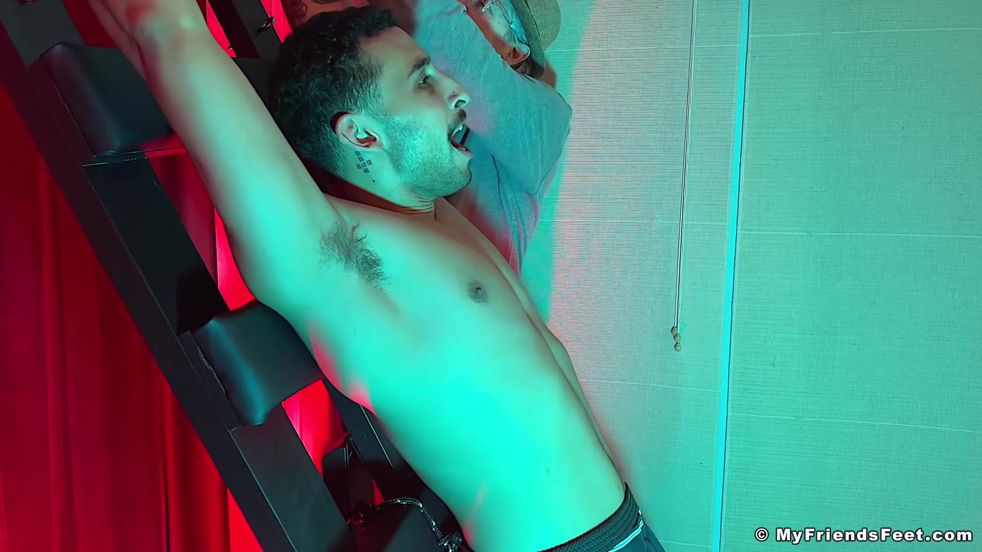 MyFriendsFeet: Bound Luca R laughs hard while being tickled by a horny daddy