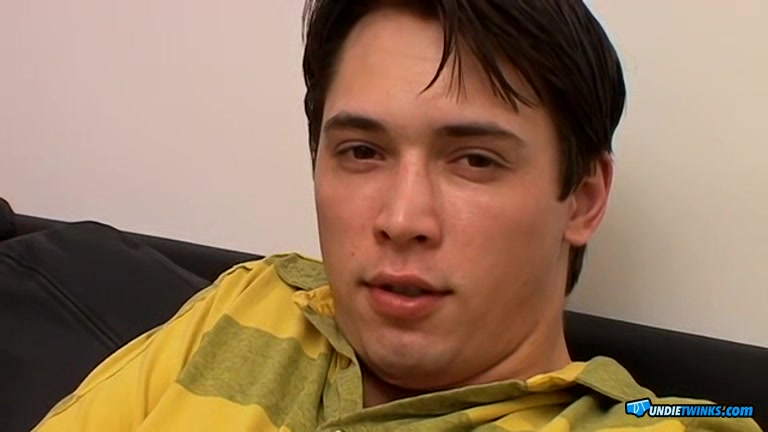 UndieTwinks: Uncut Kyle Valasek teases and humps his throbbing dick on the sofa