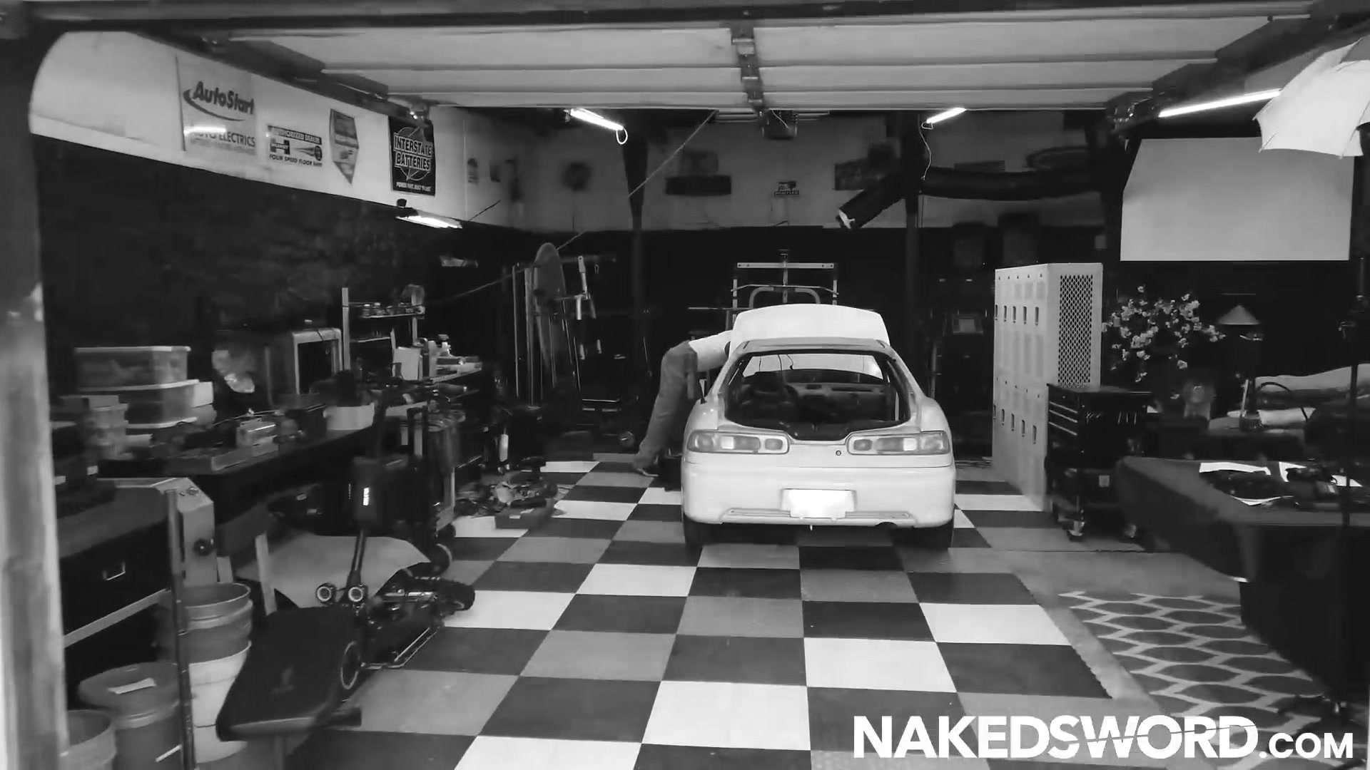 NAKEDSWORD BBC Reign Fucks Devin Franco Bareback All Over The Garage