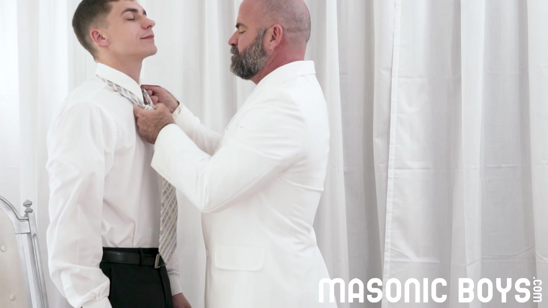 MasonicBoys - Suited DILF Bishop Angus barebacks hot moaning twink