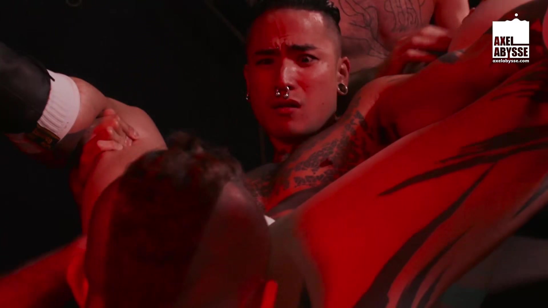 Inked Axel Abysse Offers His Asshole On Wild Group Fisting