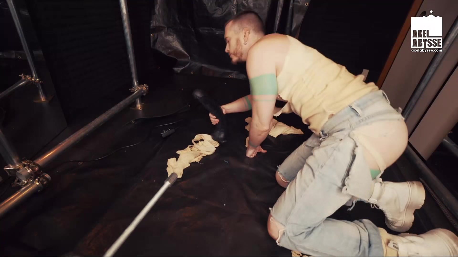 Axel Abysse's Ass Destroyed By A Brand New Sex Machine