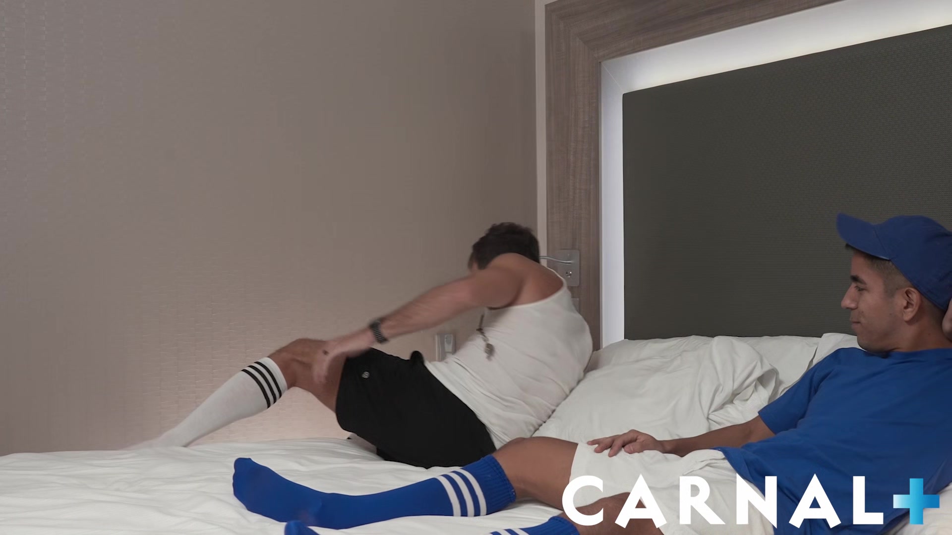 TwinkTop Horny Milo Miles sports huge wood for sexy hairy DILF coach