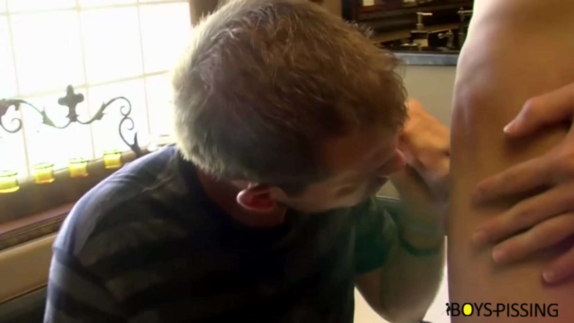 BoyPissing: Preston Ettinger feast on Dustin Fitch and his pals delicious dicks and hot piss
