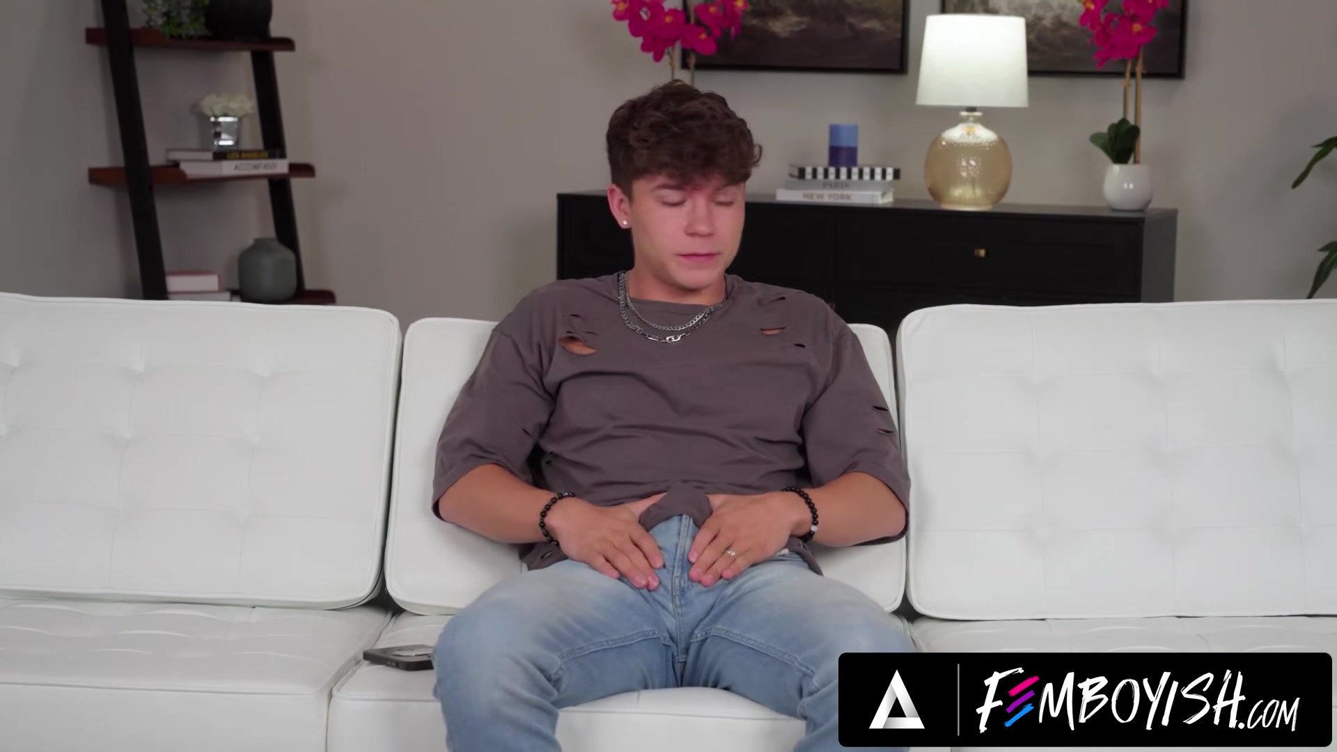 FEMBOYISH - Nervous Ander Wolfe Gets DOUBLE-TEAMED By Femboy Bestie Sage Roux Hung Jock Drake Von