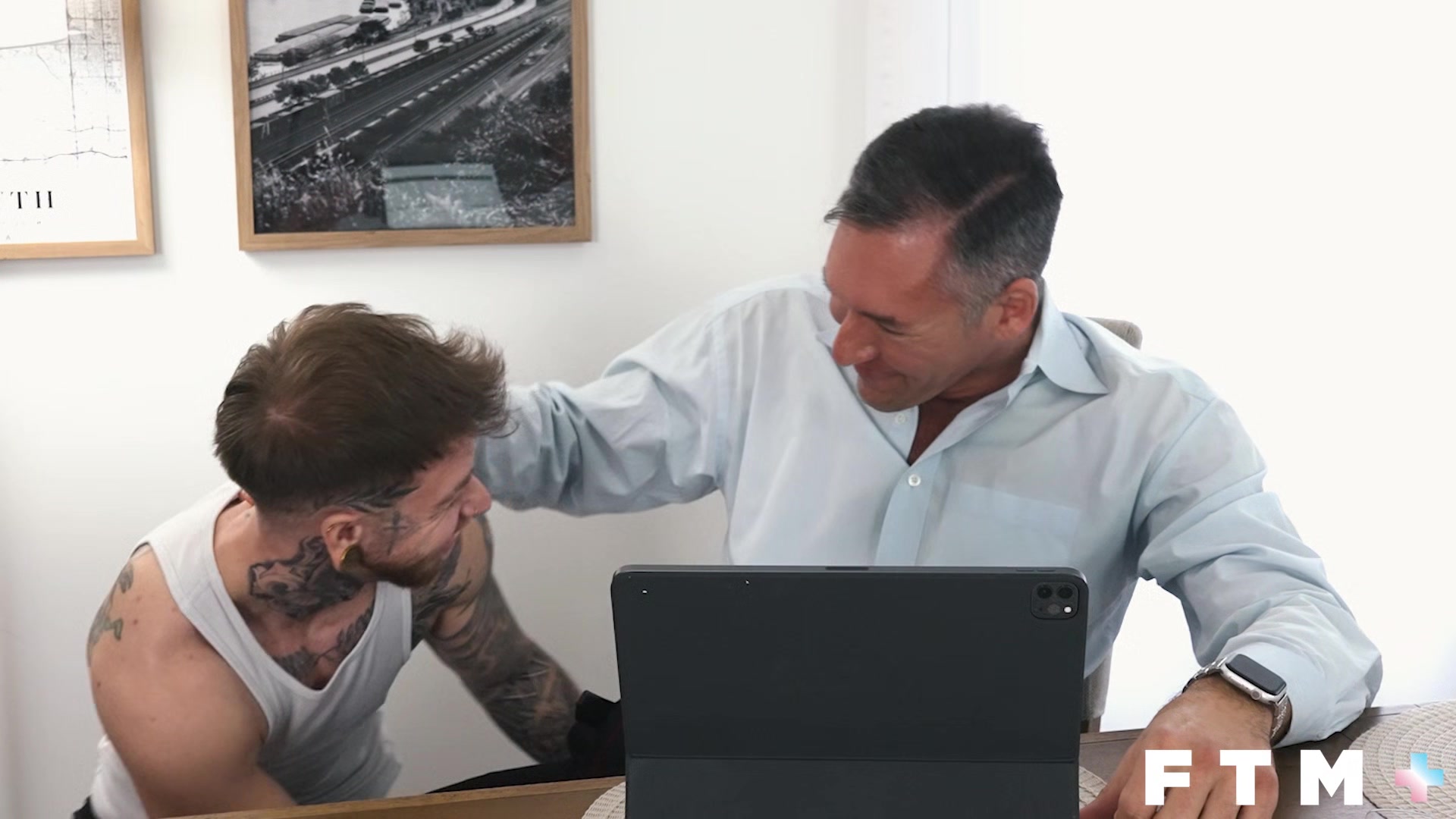 Hairy DILF Silver Steele has FTM gay sex w Atlas Alexander