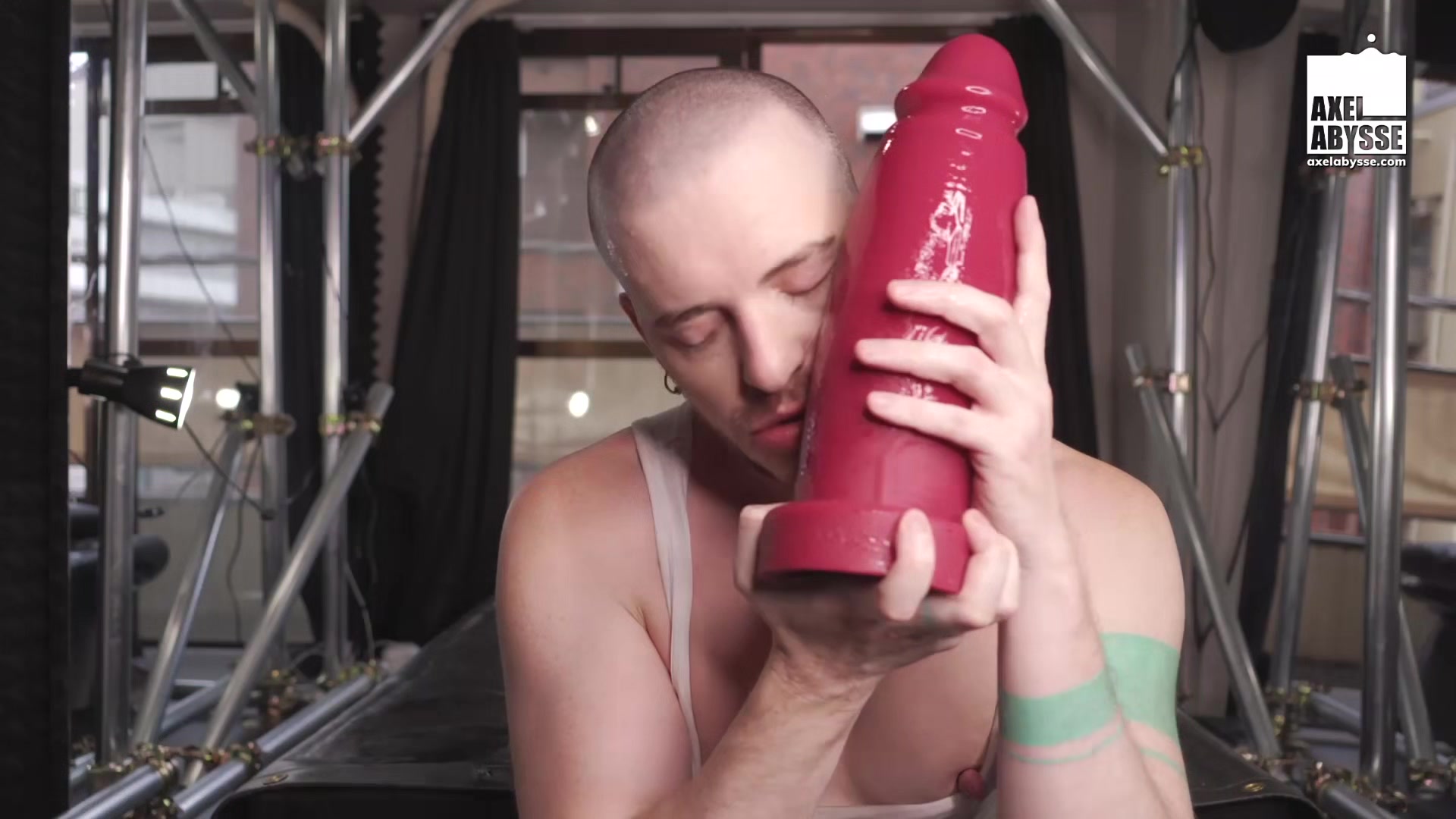 Kinky Axel Abysse Stretches Hole With Monster Dildo