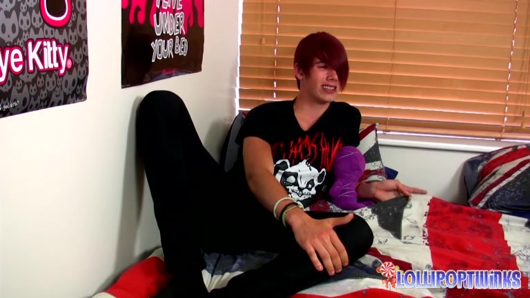 LollipopTwinks: Big Dick Twink Rhys Casey Jacks Off Hard Pleasuring His Uncut Meat