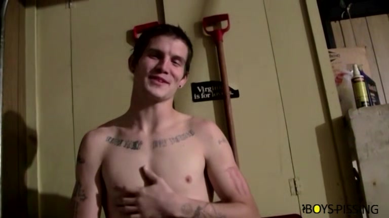 BoyPissing: Lex And Nolan Fires Off A Huge Piss Stream While Stroking Their Dick