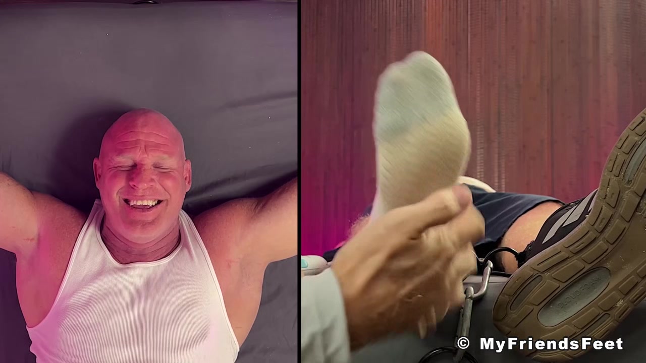 MyFriendsFeet: Hunk Dev Giggles Hard While Being Tickled From His Pits To His Feet