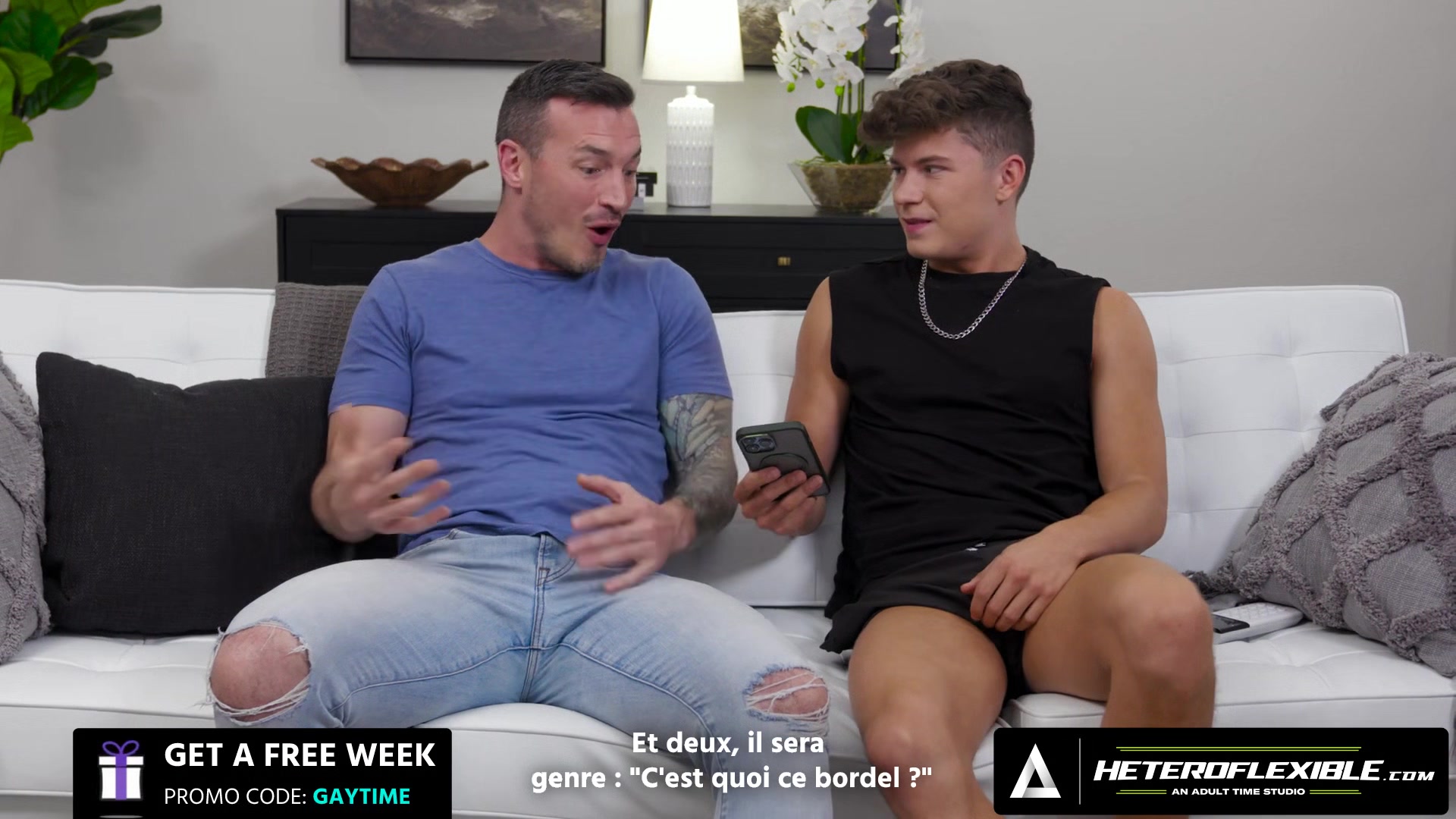 HETEROFLEXIBLE - Buddies Drake Von Derek Kage Get Aroused While Doing Dick Pics FRENCH SUBTITLES