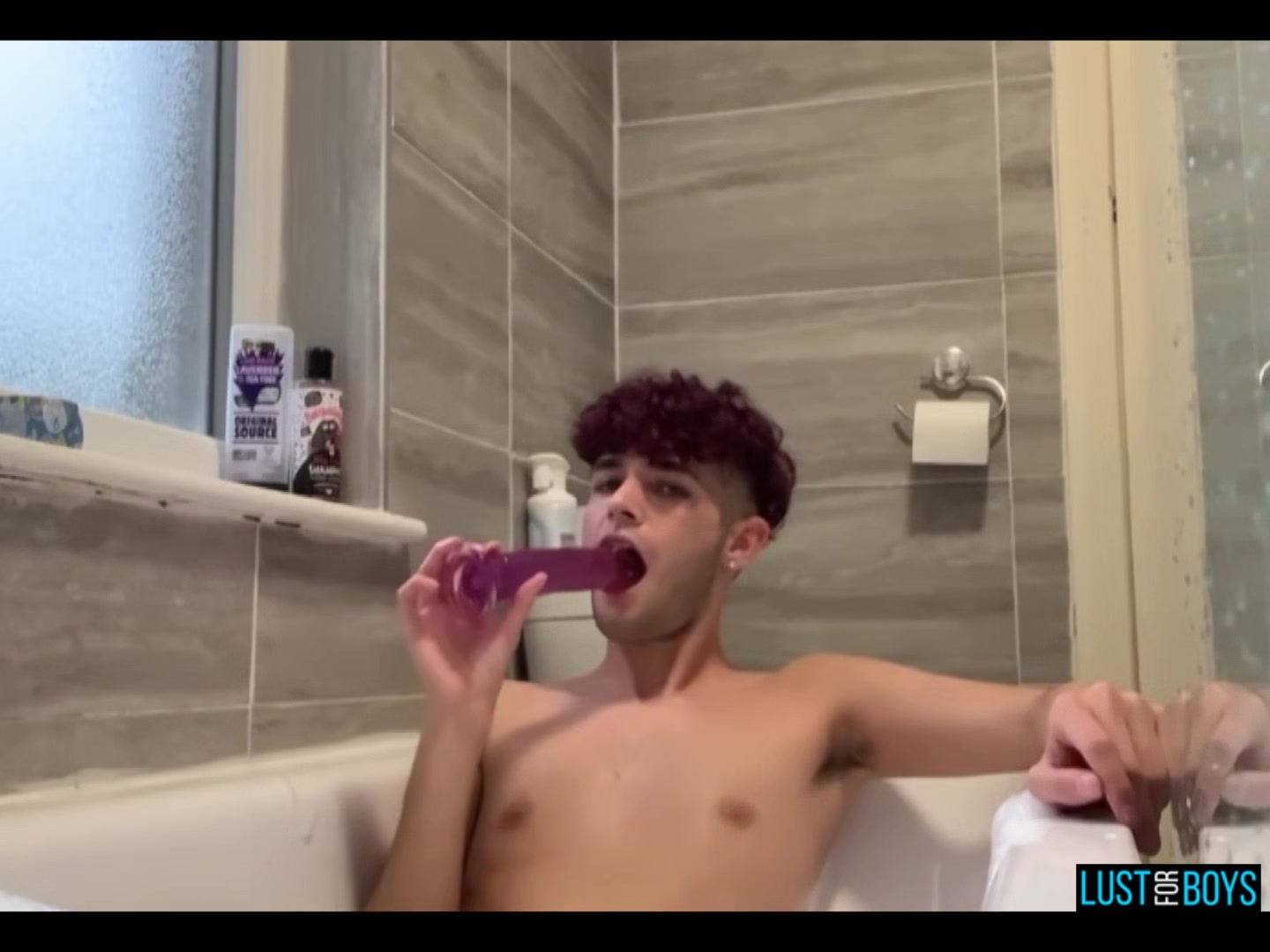LustForBoys: Malachi Coopers Bath Time Turns Nasty With Dildo Cock And Cum