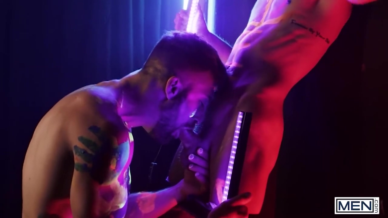 Guys - Theo Brady & Olivier Robert Dance Under The Neon Light Letting Their Mischievous Pricks Touch Each Other