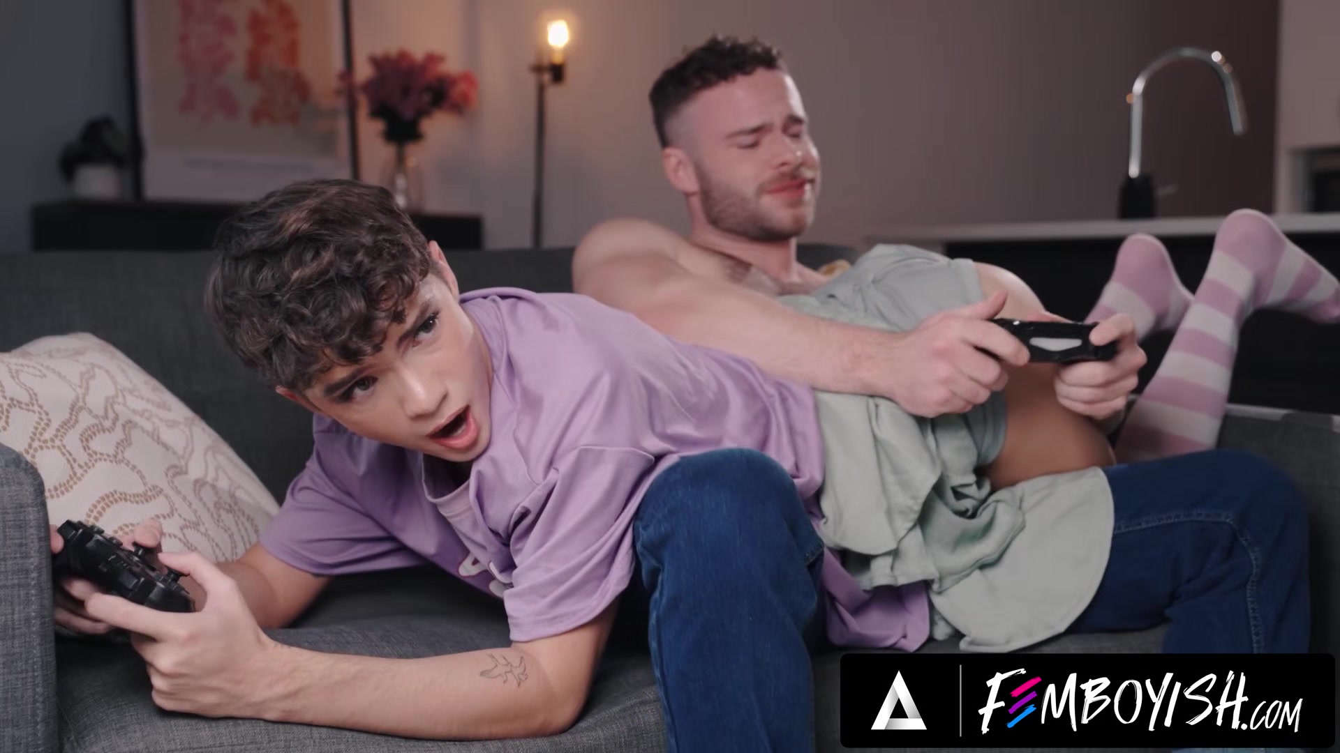 FEMBOYISH - Gamer Fem Twink Sam Ledger Teases Boyfriend Marcus McNeil To Distract Him From Winning