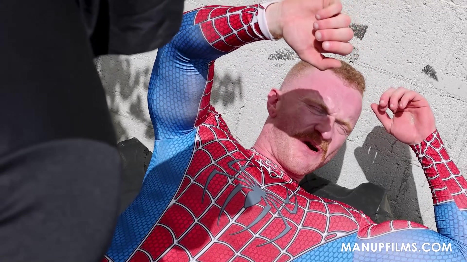 Worship me! Caught Spiderman in my Web at ManUpFilms