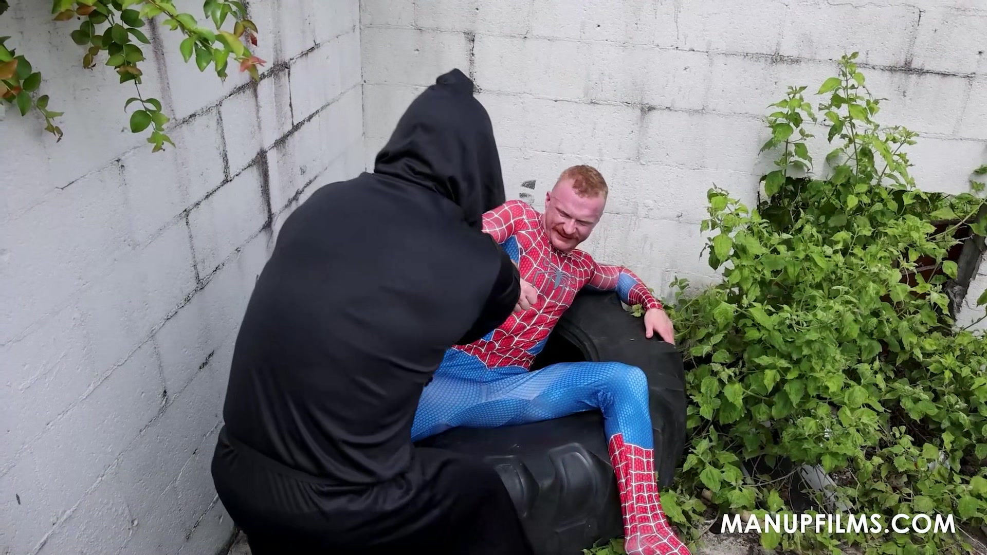 Worship me! Caught Spiderman in my Web at ManUpFilms