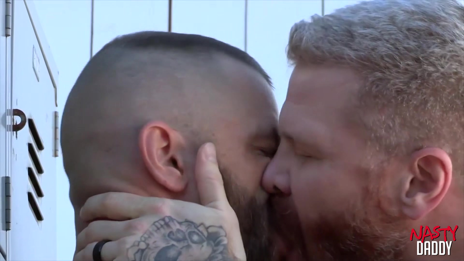 NastyDaddy: Big Red Bear Cain Marko Pounds Jake Morgan Hard By The Lockers