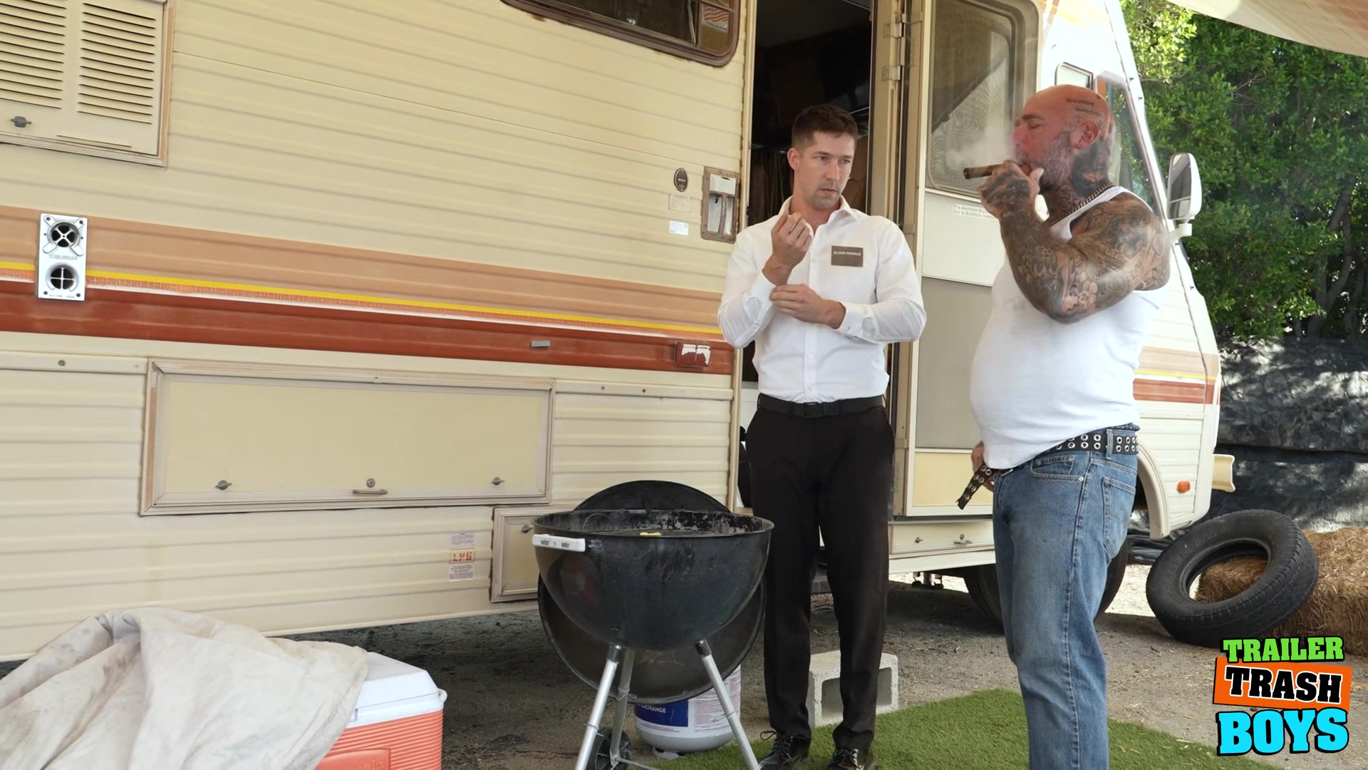 TRAILERTRASHBOYS Virgin Twink Eddie Patrick Banged By Masculine Jason