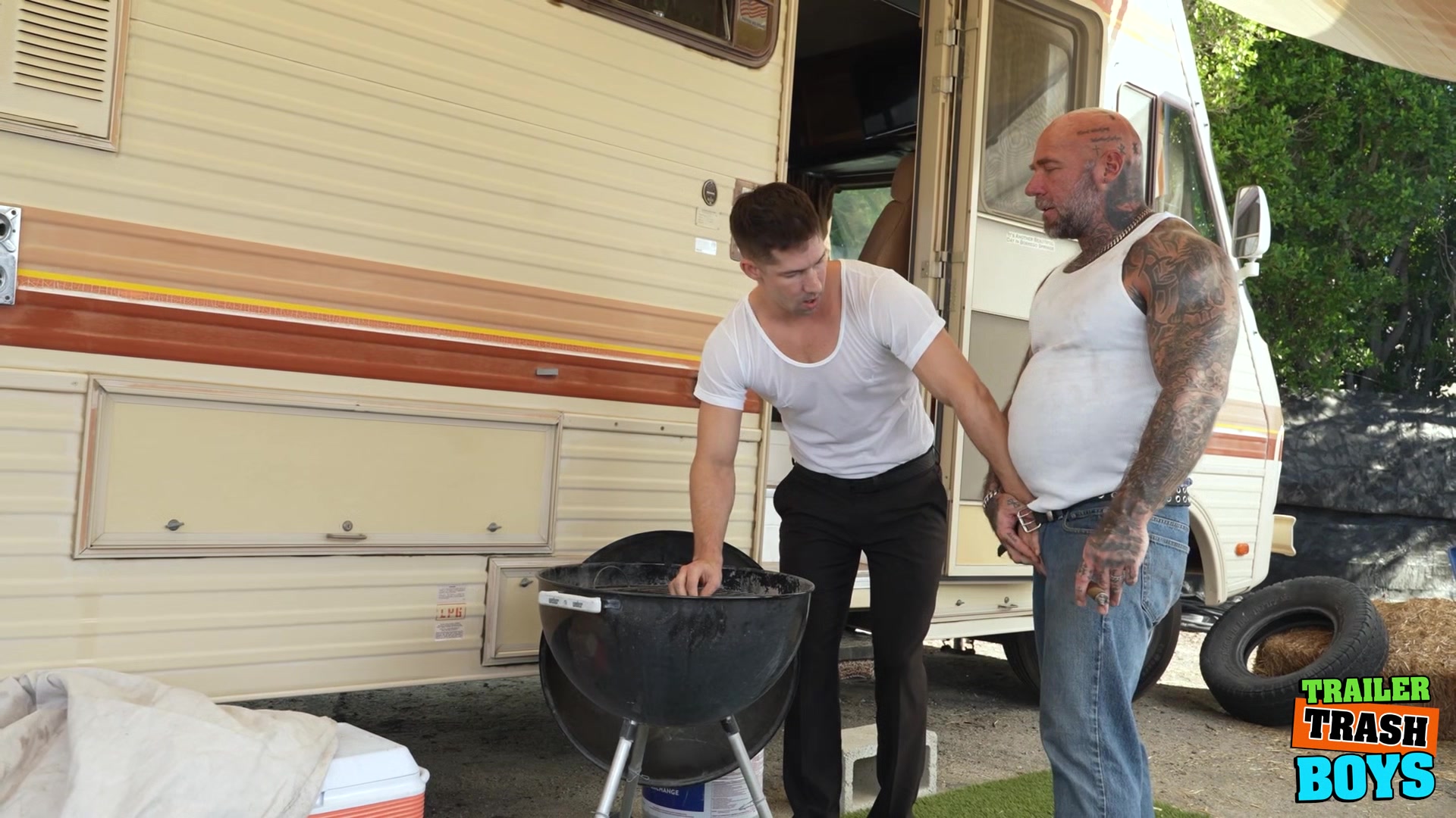 TRAILERTRASHBOYS Virgin Twink Eddie Patrick Banged By Masculine Jason