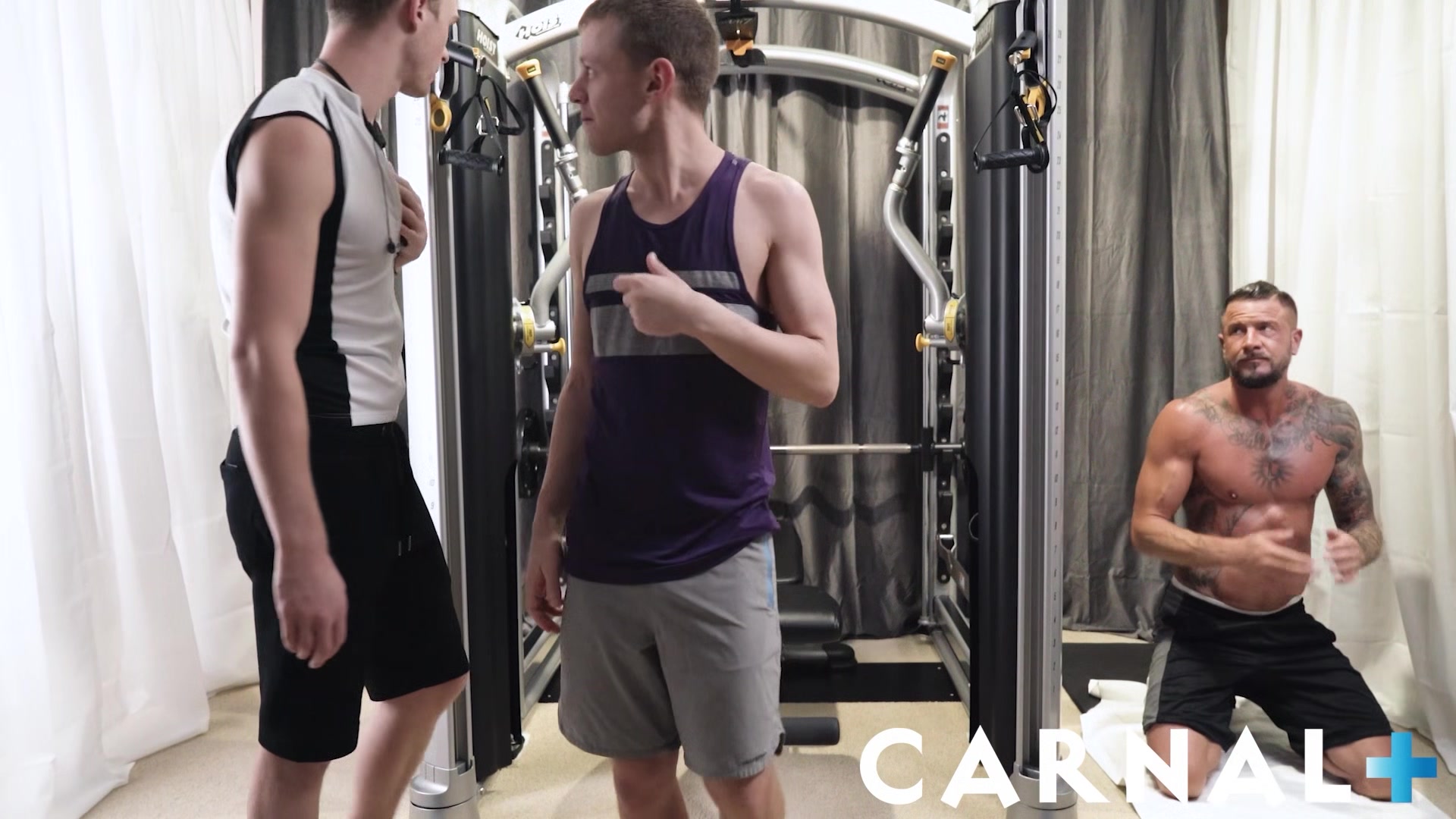 Two sexy twink fucked raw in gym by DILF Dolf Dietrich