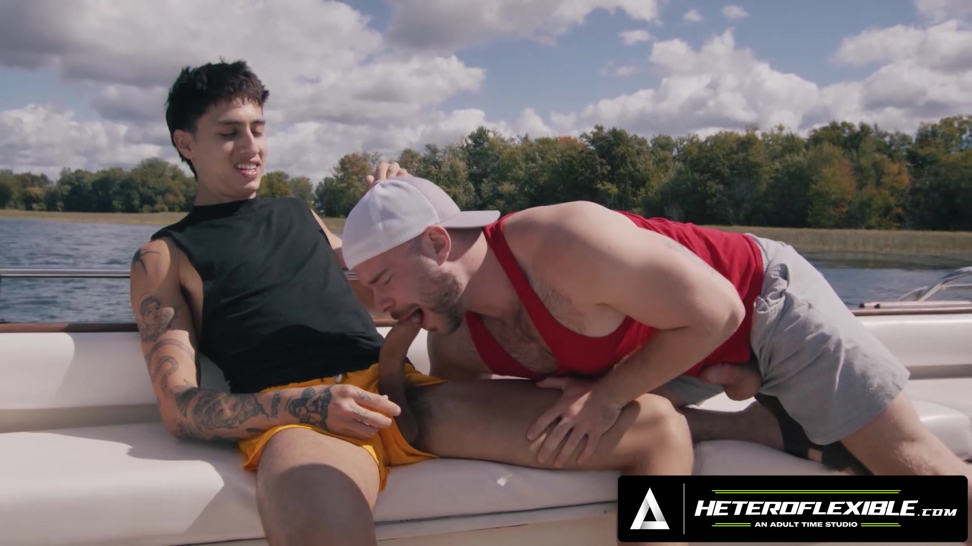 HETEROFLEXIBLE - Hairy Hunk Marcus McNeil Buttfucks Buddy Angel Elias During Boat Sex Afternoon