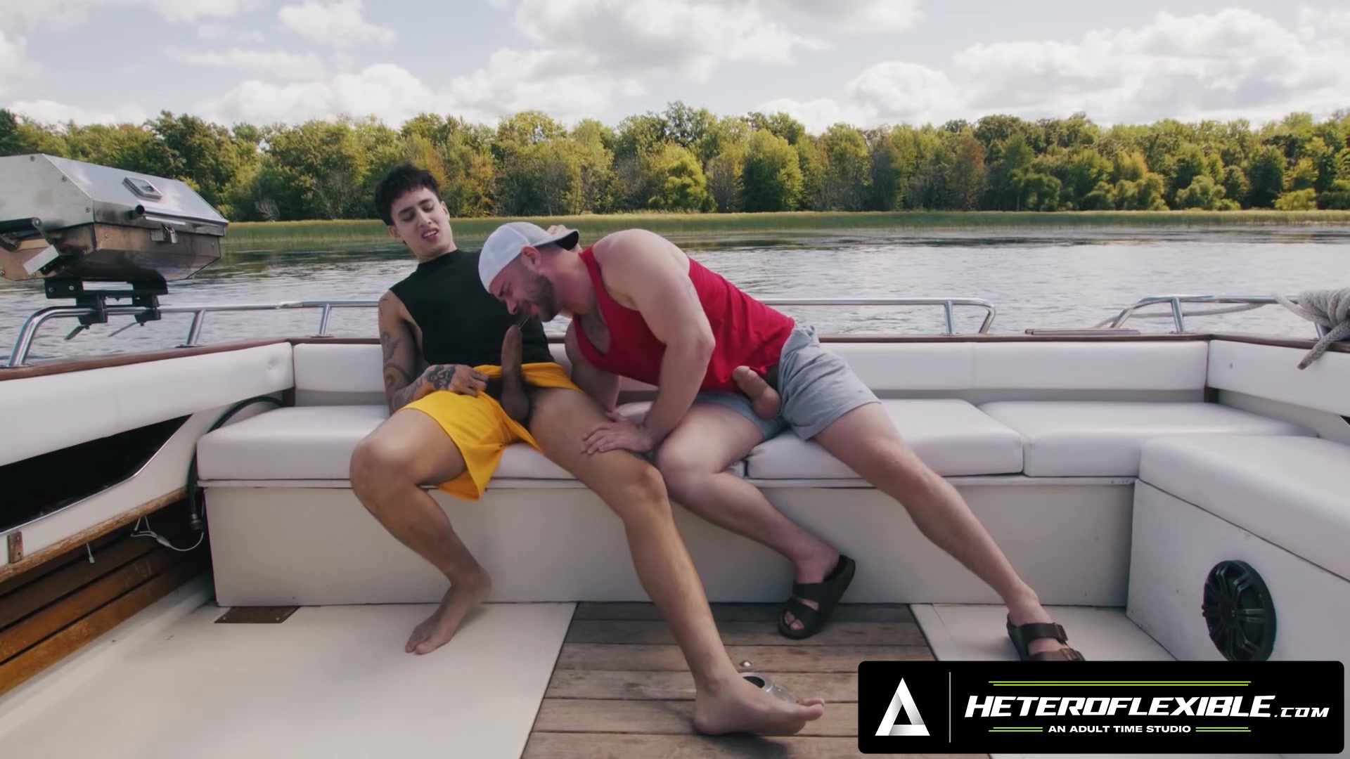 HETEROFLEXIBLE - Hairy Hunk Marcus McNeil Buttfucks Buddy Angel Elias During Boat Sex Afternoon