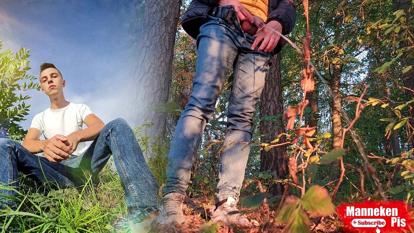 Guy Long Pissing In The Forest Under A Tree - Pissvids
