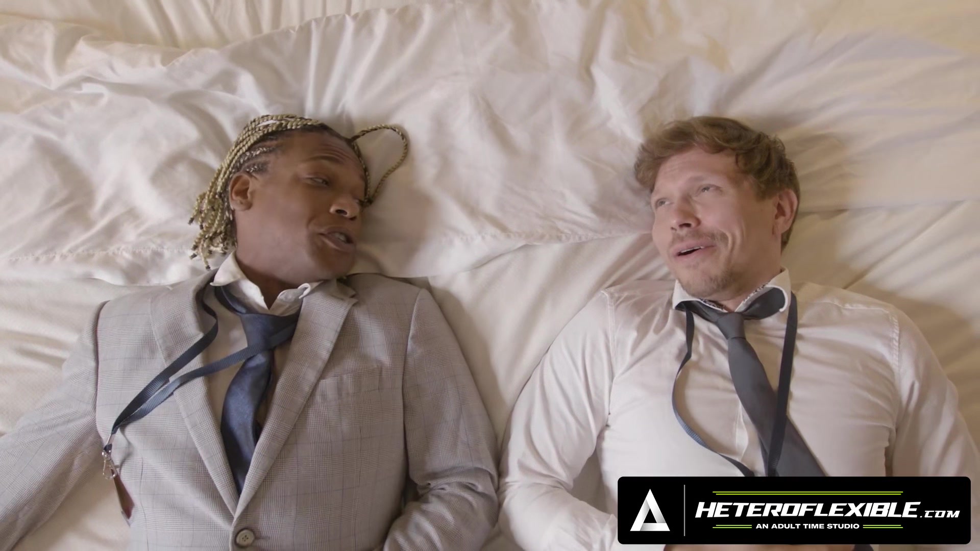 HETEROFLEXIBLE - Colleagues Adrian Hart Ethan Chase Share More Than Hotel Room During Flight Delay