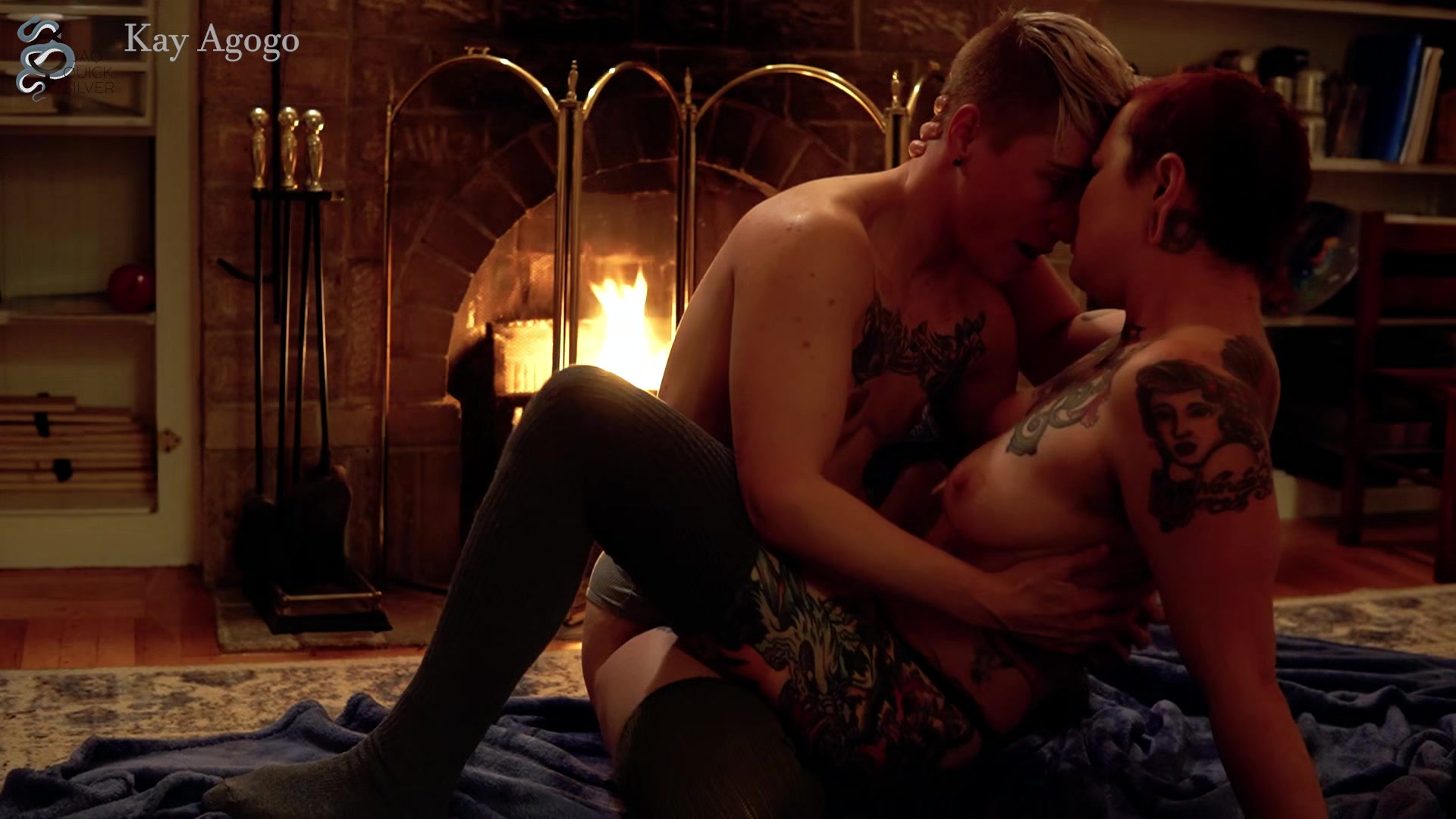 Cozy Fireside Sapphic Hookup - Pussy Licking, Fingering & Sensual Cuddling with Kay Agogo