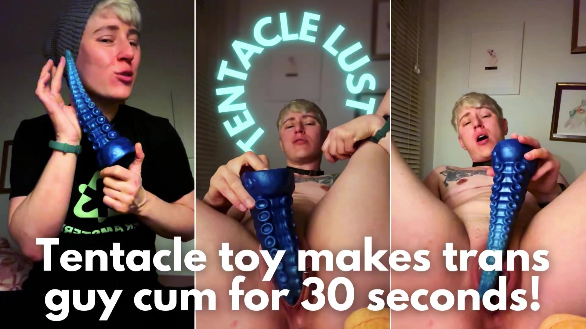 Seaside Lust - fantasy toy in pussy makes FtM cum for 30 seconds!
