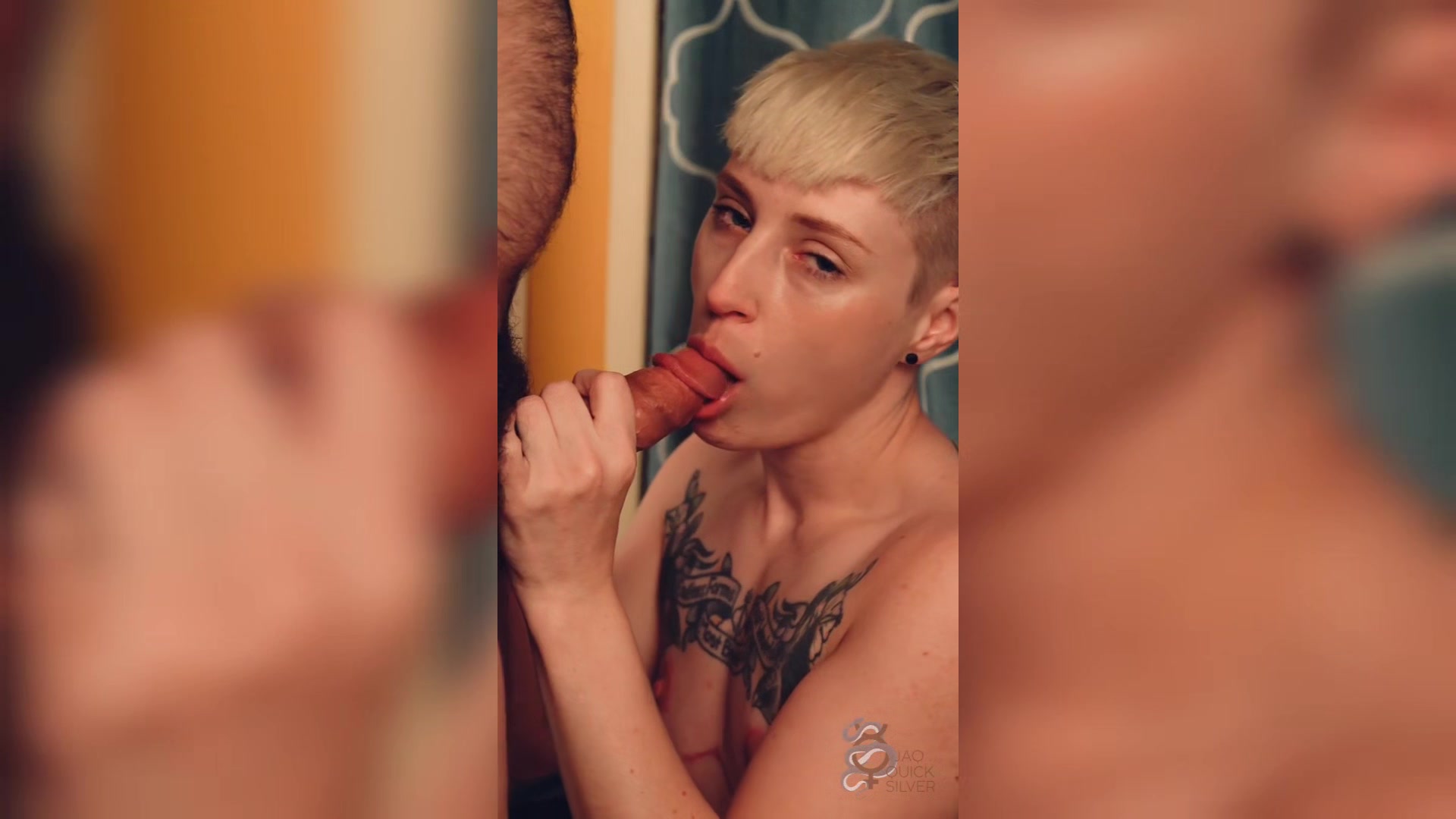 Pretty FtM Gets First Facial from Sucking Cock So Good - Gay Blowjob Real Couple