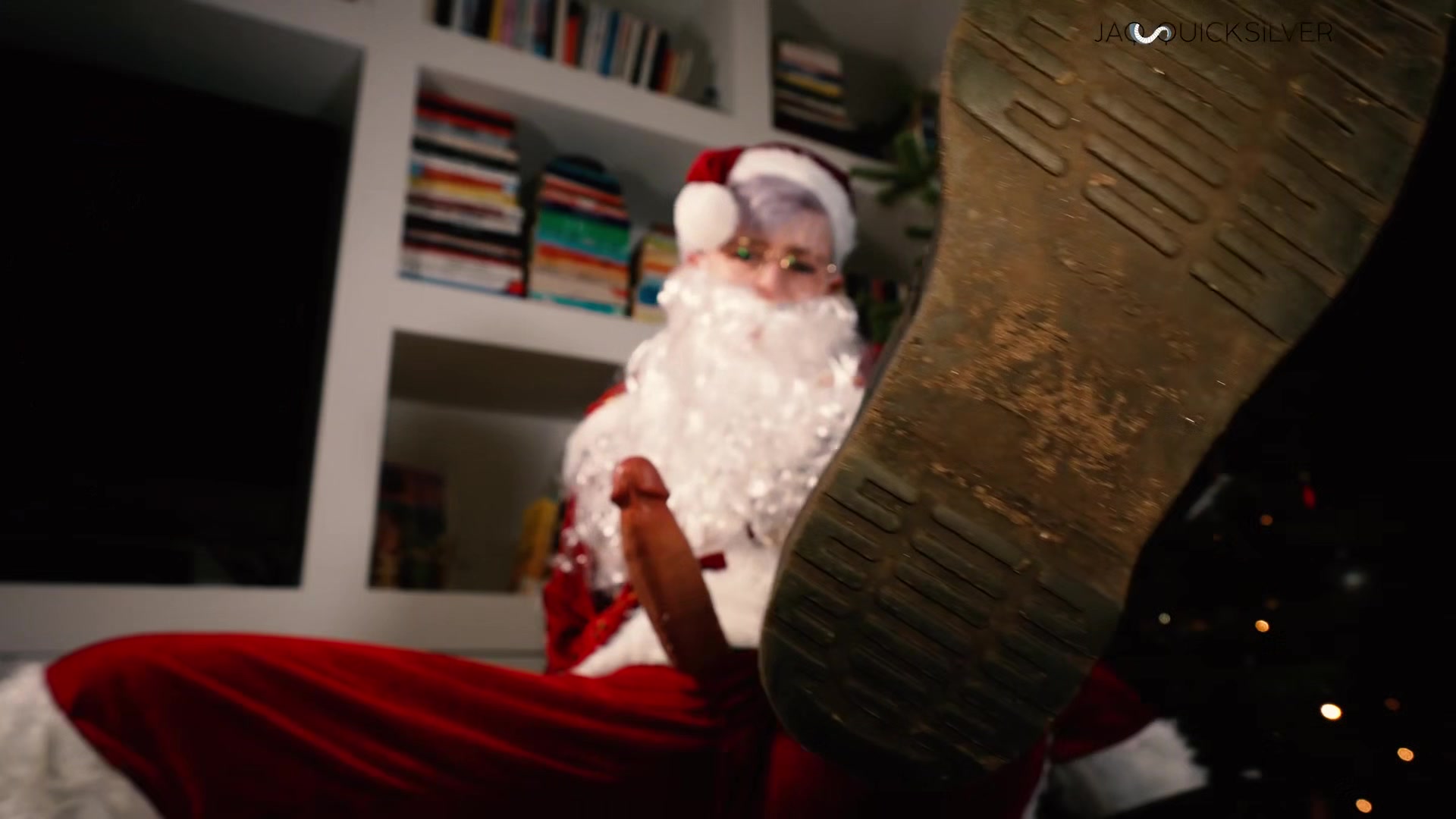 Santa's Seed - FtM Bad Santa Jaq Quicksilver Trades Nice List Status for a Festive Blowjob - POV dom