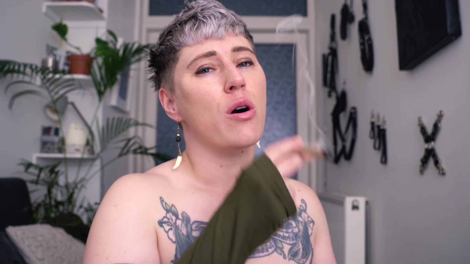 Raver Roommate Makes You a Human Ashtray While They Masturbate POV Domination