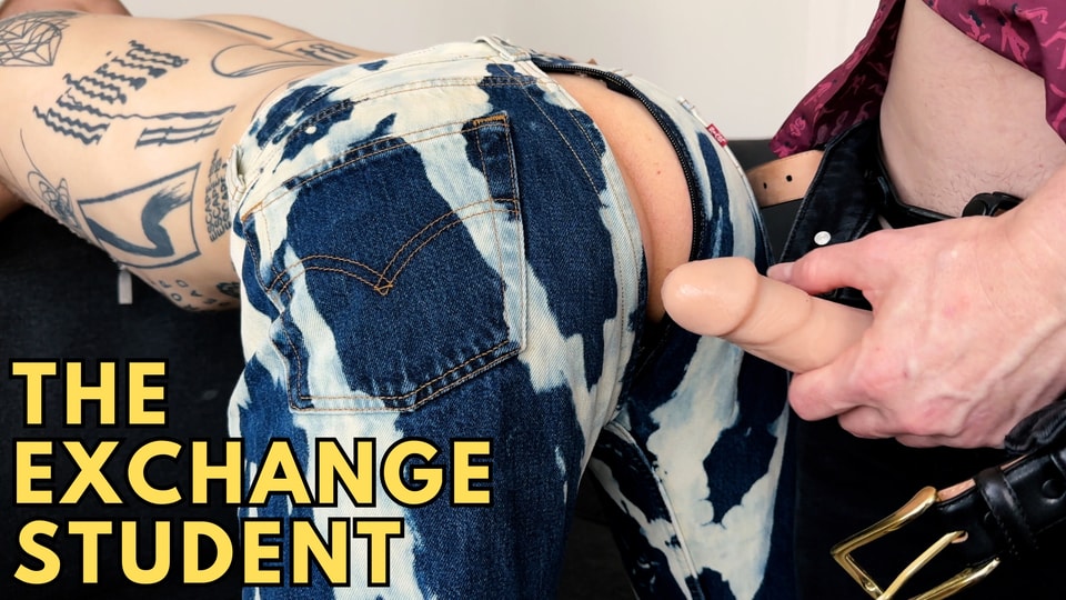 FtM Twink Rush Silver Fucks Dominant Professor for Extra Credit with Strapon Sex