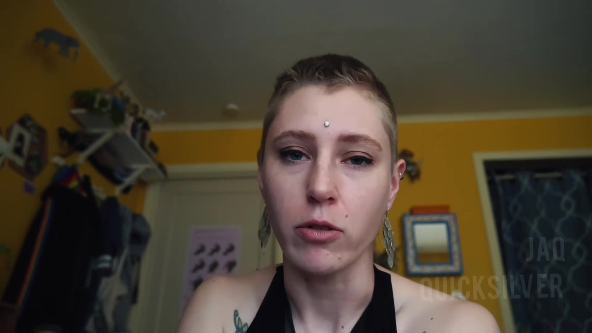 Girlfriend Trains You in Strapon Blowjob - POV domination short hair tomboy GF Trains You to Suck