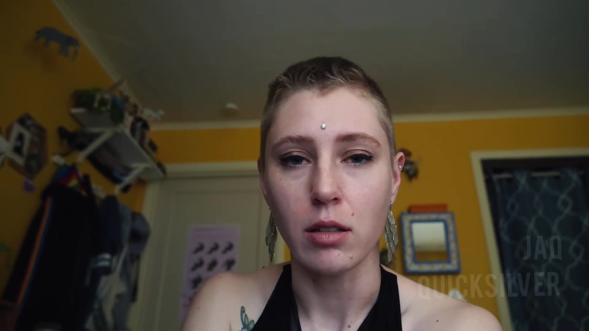 Girlfriend Trains You in Strapon Blowjob - POV domination short hair tomboy GF Trains You to Suck